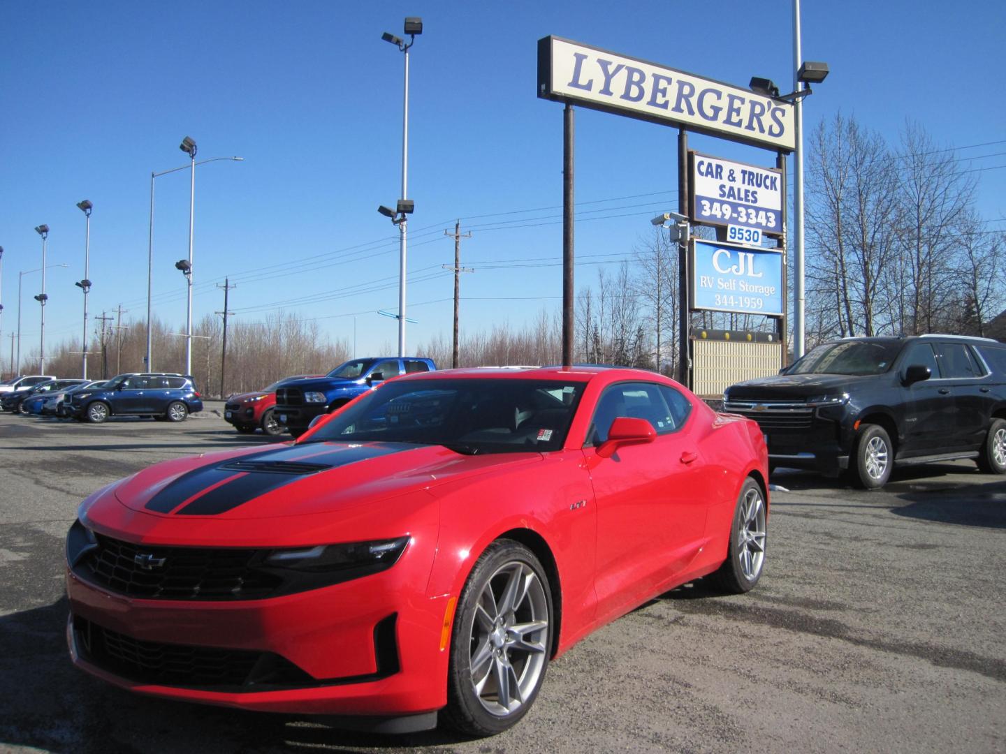 2020 red /black Chevrolet Camaro LT (1G1FE1R74L0) with an 6.2L V8 OHV 16V engine, 6-Speed Automatic transmission, located at 9530 Old Seward Highway, Anchorage, AK, 99515, (907) 349-3343, 61.134140, -149.865570 - Low miles on this 2020 Chevrolet Camaro Coupe LT1 - Photo#0